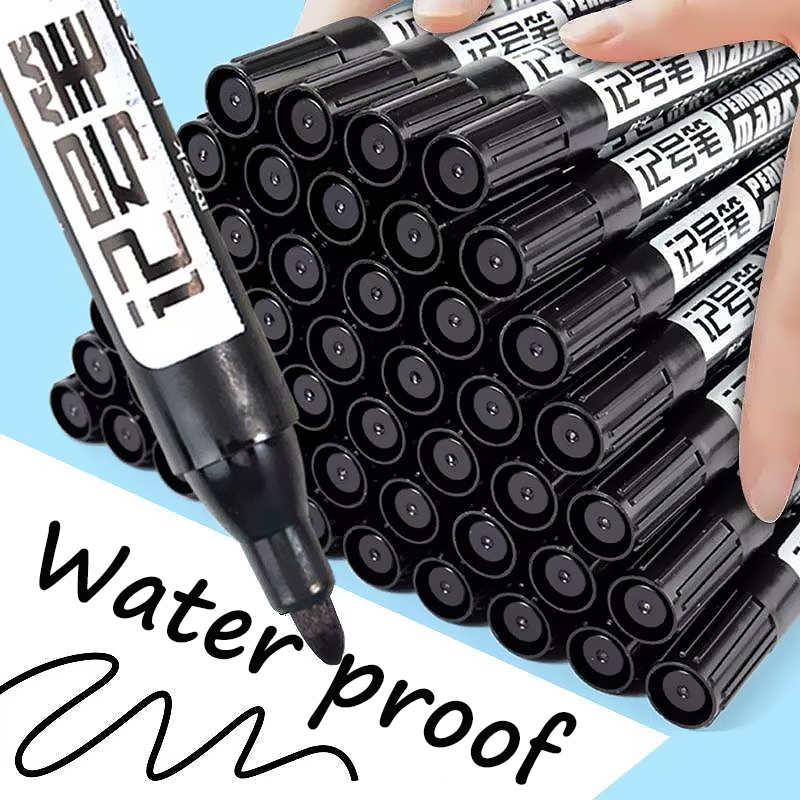 5/10/20Chiếc Cái Điểm Dày Chống Thấm Nước Thô Nib Đen Mực Bút Đánh Dấu-Đen Bút Đánh Dấu Vĩnh Cửu Waterproof