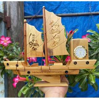Thuyền Buồm Bằng Tre Cao Cấp, Mô Hình Thuyền Tre Chế Tác Tinh Xảo Dùng Để Trang Trí, Quà Tặng Thầy Cô 20/11 Ý Nghĩa