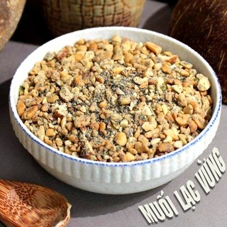  1 Kg Muối Lạc Vừng  Mè  Đen Hương Quê - Lạc Giã Tay Vừng Rang Củi Đóng Hộp Tiện Lợi 