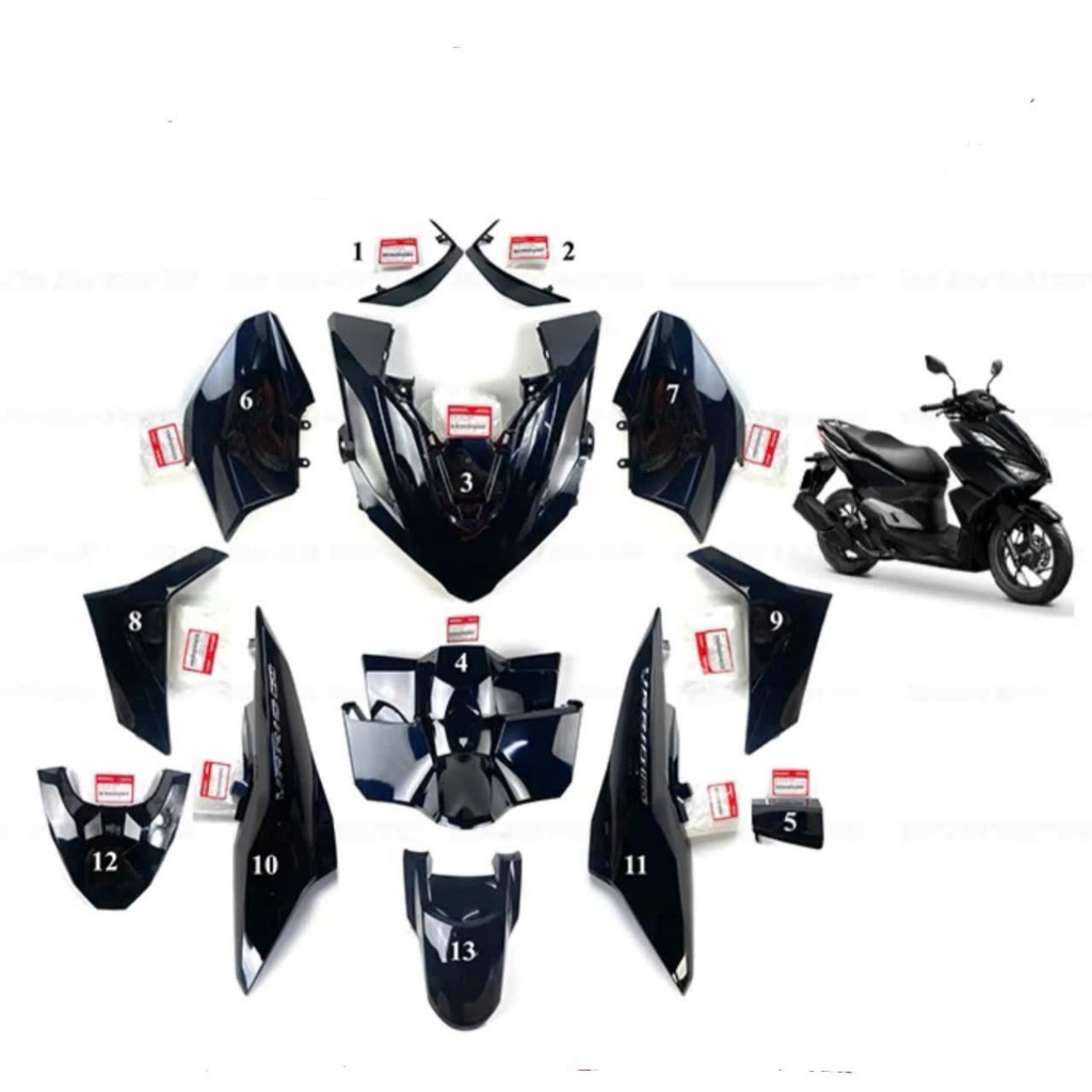 dàn áo nhựa vario 160 ĐEN BÓNG phiên bản 1 thắng dĩa đĩa cbs honda việt nam ( bán lẻ từng món )