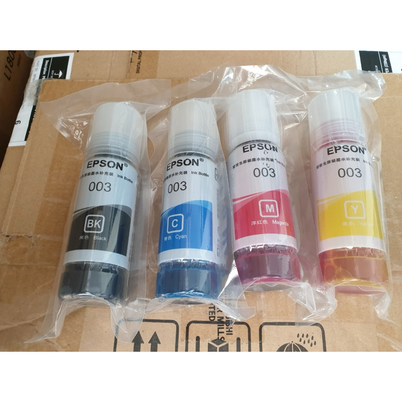 Bộ mực 4 màu 003 ( nhập khẩu)dùng cho máy in ep L1110/L1210/1250/L3210/L3250/L3110/L3150/L4150/1210/