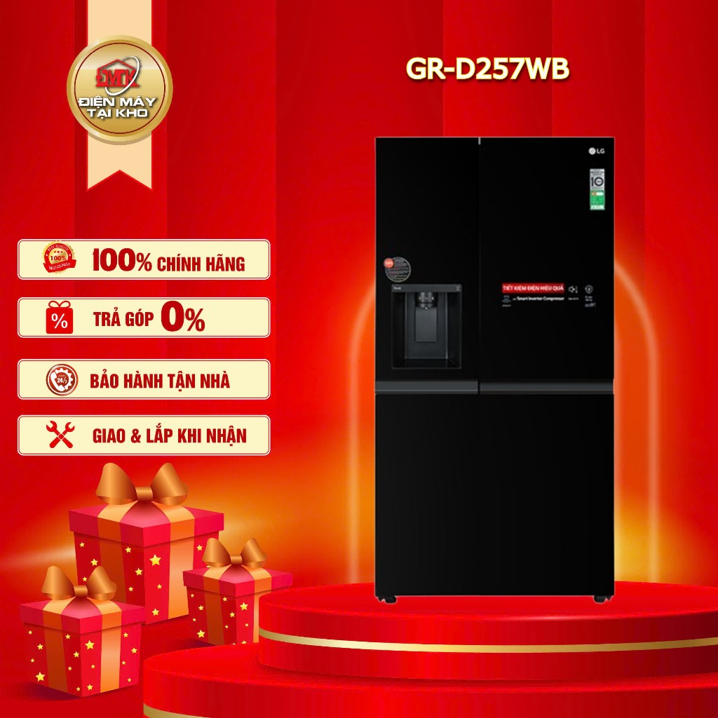 Tủ lạnh LG Inverter 635 Lít GR D257WB – Side By Side 2 Cánh – Lấy Nước & Đá Ngoài – Smart Inverter –