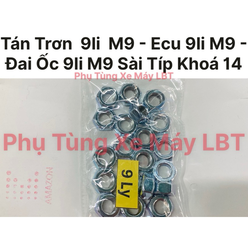 (20 Con ) Tán Trơn  9li  M9 - Ecu 9li M9 - Đai Ốc 9li M9 Sài Típ Khoá 14