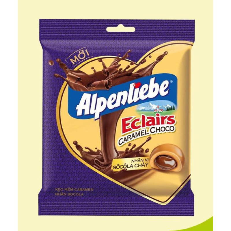 KẸO ALPENLIEBE ECLAIRS CARAMEN CHOCO NHÂN SOCOLA CHẢY 63,7G