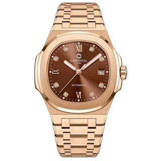 Đồng hồ nam chính hãng Carnival 8160 8160G dây thép máy cơ Seiko NH35A mặt kính sapphire size 41mm