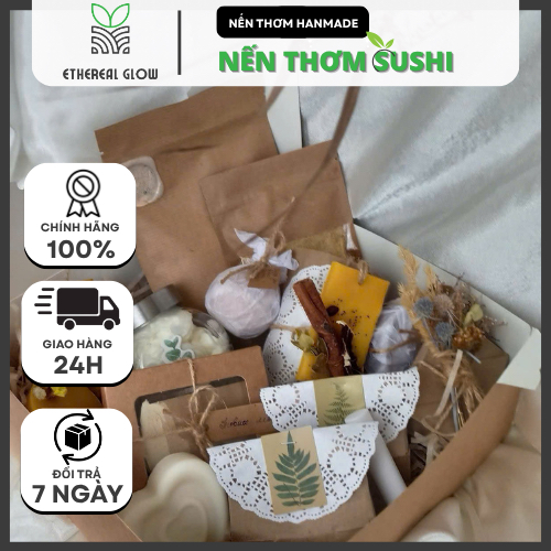 Nến thơm Handmade - Nến Thơm Quà Tặng - Nguyên Liệu Tự Nhiên - Giúp Dễ Ngủ - Giảm Căng Thẳng - Ether
