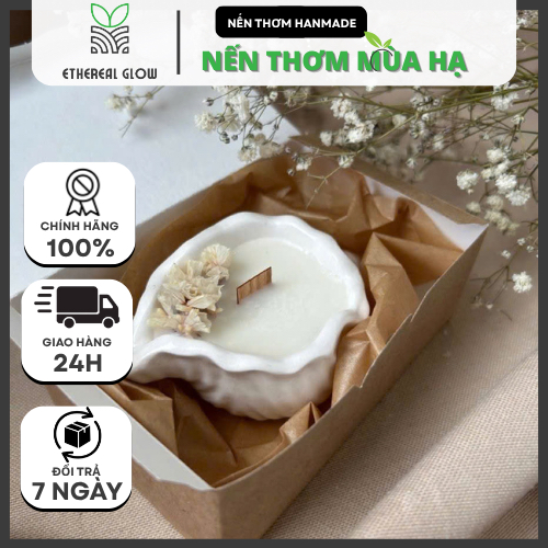 Nến thơm Handmade - Nến Thơm Mùa Hạ - Nguyên Liệu Tự Nhiên - Giúp Dễ Ngủ - Giảm Căng Thẳng - Etherea