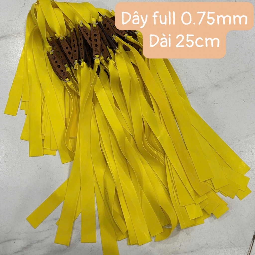 10 dây precise 0.55 full tay màu vàng, dây thun cao su dài 25cm kéo full tay precise ( hàng sịn )