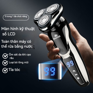 Máy Cạo Râu Nam Đa Năng lưỡi dao an toàn ôm sát mặt – 3 Trong 1, Chống Nước, màn hình Thông Minh