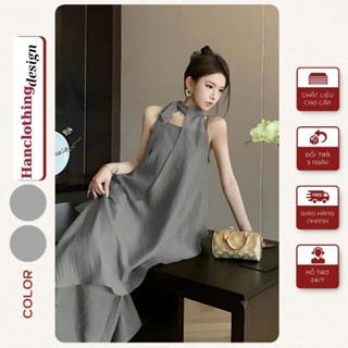 Set Váy tơ maxi 2 dây kèm áo yếm choàng thắt nơ- Đầm cổ yếm dáng dài sang trọng- Đầm cổ yến hở vai phong cách Hàn Quốc