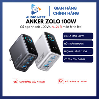 Củ Sạc Nhanh Anker 100W Lite Hỗ trợ GaN A121B - Bảo Hành 18 Tháng.
