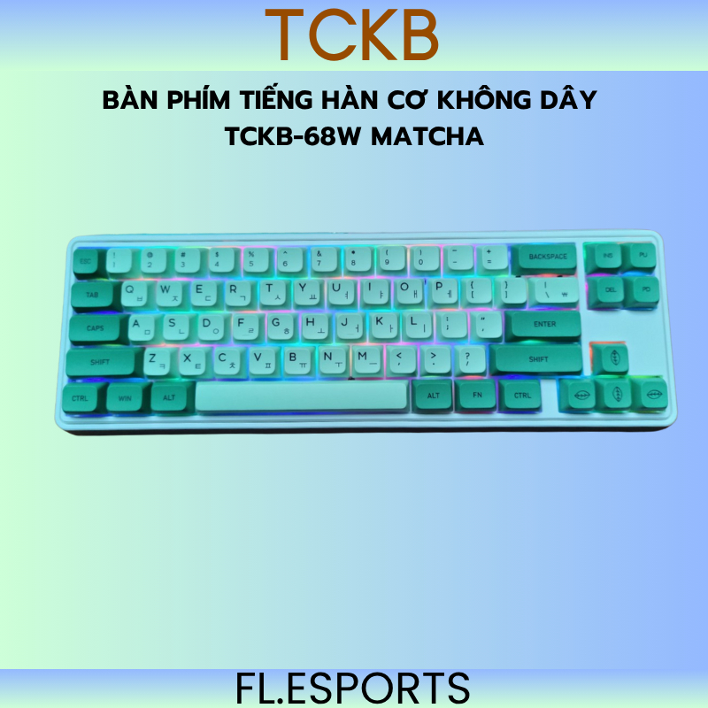 Bàn phím tiếng Hàn cơ không dây TCKB-68w Matcha