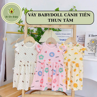 (8-18kg) Váy Babydoll Cánh Tiên xinh xắn, chất thun tăm mỏng mát cho bé gái