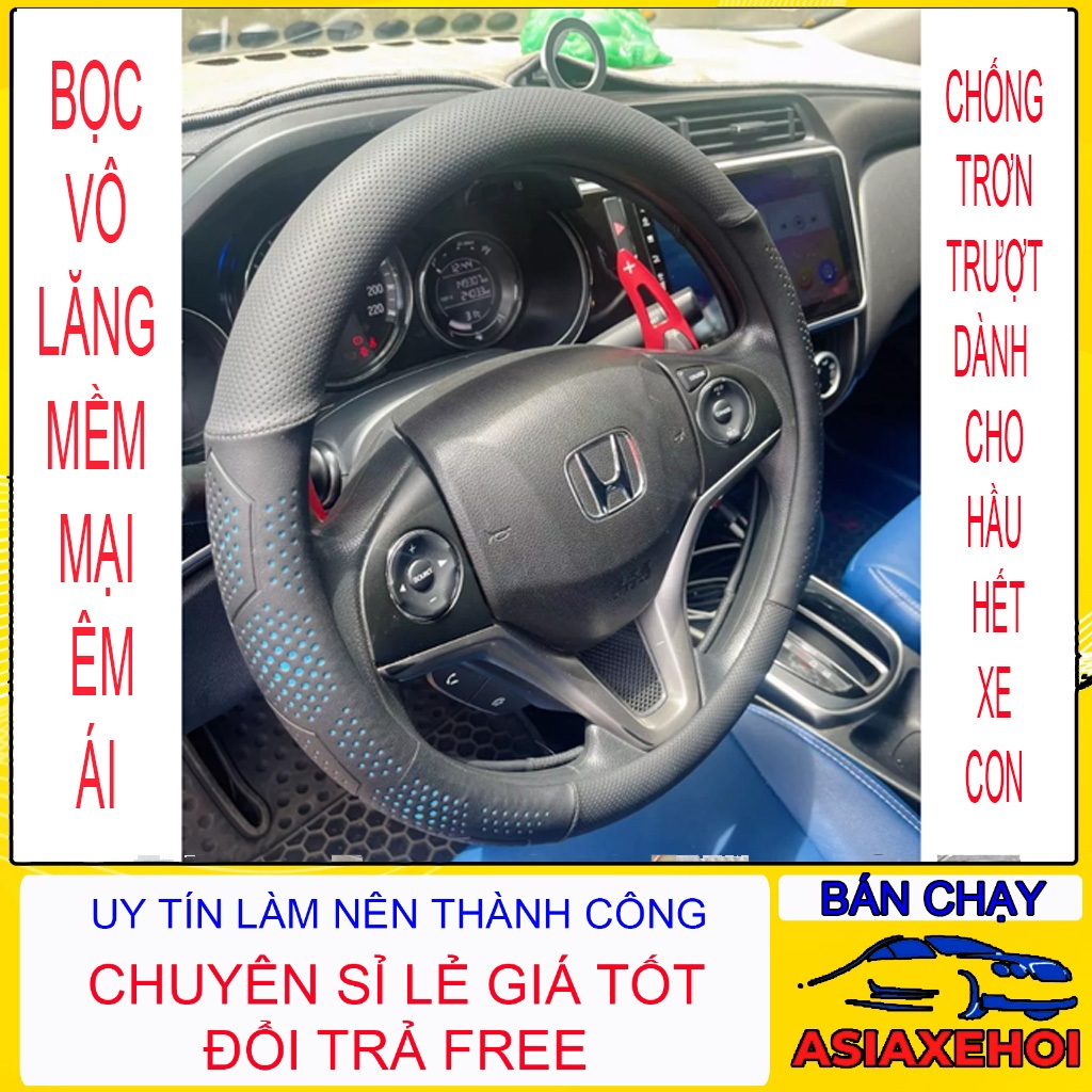 Bọc Vô Lăng Ô Tô 3D Da Nappa Cao Cấp; Siêu Mỏng, Mềm mại Và Thoáng Khí, Chống trơn trượt