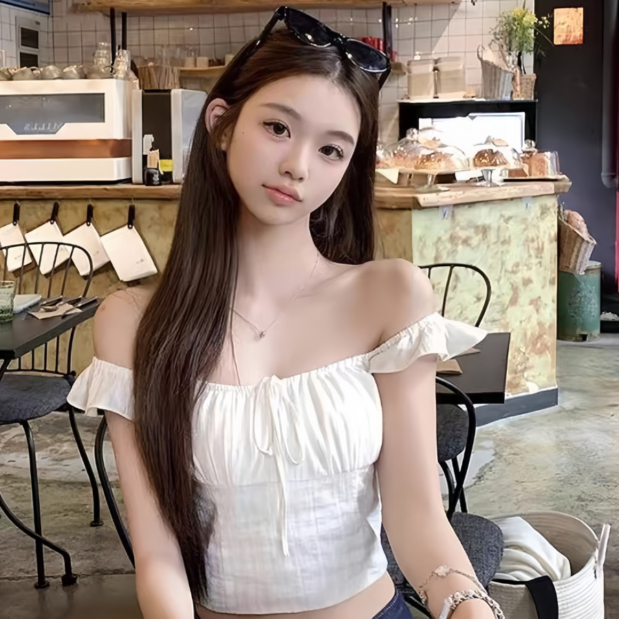 Áo Trễ Vai Tay Cánh Tiên, Áo Croptop Trắng Tay Bồng Tiểu Thư Đơn Giản Dề Mặc Đi Chơi Đi Biển Dạo Phố Mùa Hè | BigBuy360 - bigbuy360.vn