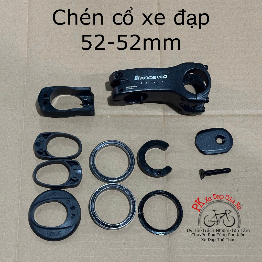 Chén cổ xe đạp 52mm, Bộ chén cổ xe đạp 52-52mm đi dây âm khung, Chén cổ xe đạp KOCEVLO 52mm hỗ trợ đ