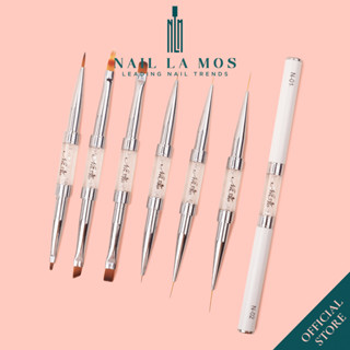 Cọ vẽ móng 2 đầu cán đá trắng cao cấp Niao chính hãng - Cọ trang trí nail cọ nét, cọ bản, cọ tô gel, cọ ombre (lẻ 1 cọ)