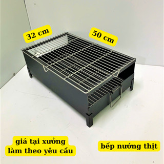 bếp nướng thịt than hoa, lò nướng thịt gia đình, bếp nướng thịt bbq, kích thước 32 * 50 cm