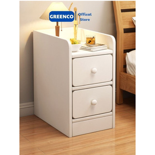 Tủ tab kê đầu giường 2 ngăn kéo GREENCO, kệ để đồ trang điểm lắp ghép tiện lợi chất liệu gỗ MDF phủ melamin - D51