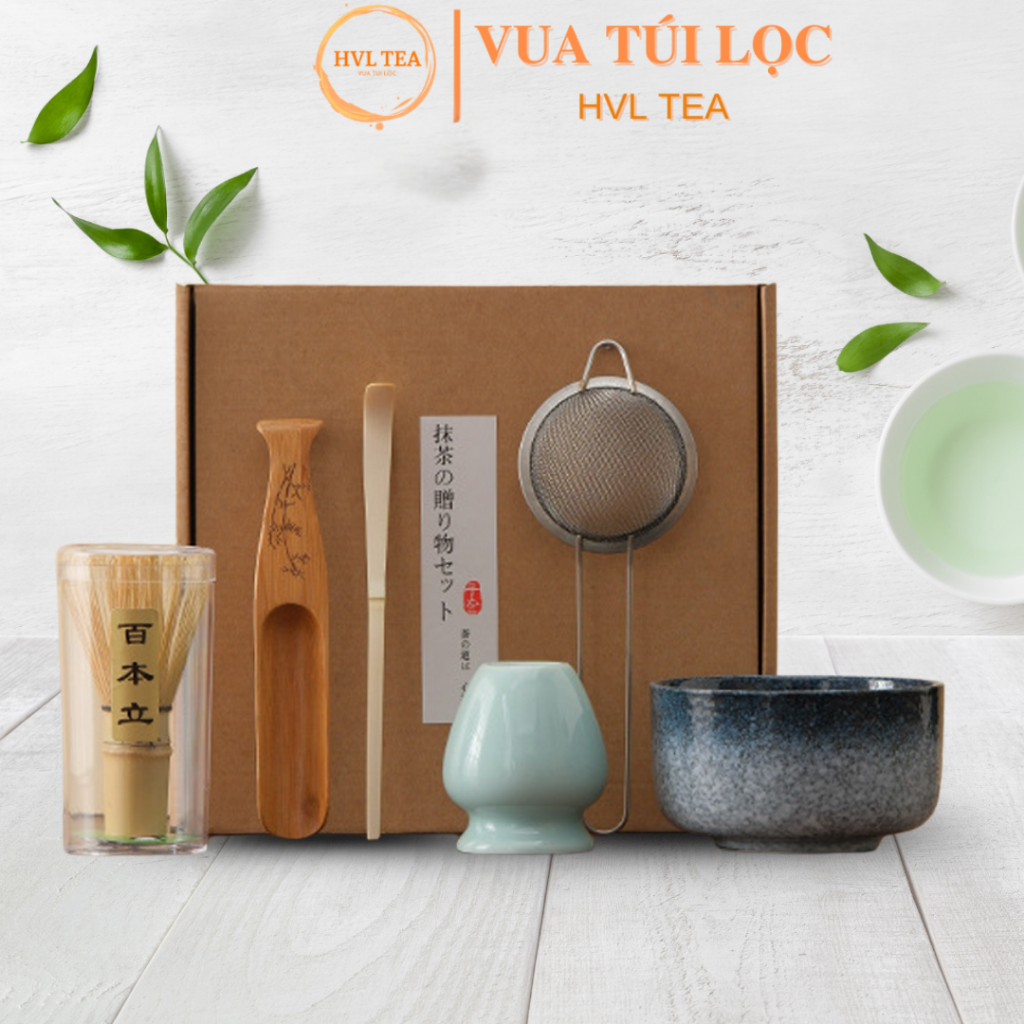 Dụng cụ pha matcha latte, bột matcha pha latte chổi chasen, bát đánh matcha - HVL TEA