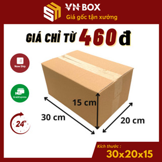 30x20x15 Combo 100 Hộp carton đóng hàng, hộp giấy gói hàng mỹ phẩm phụ kiện giá xưởng - VN Box