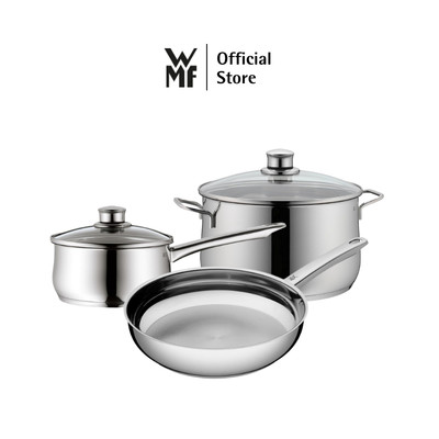 Bộ Nồi WMF DIADEM PLUS 3 Món Chất Liệu Thép Không Gỉ Cromargan, Đáy Từ 3 Lớp, Dùng Cho Mọi Loại Bếp