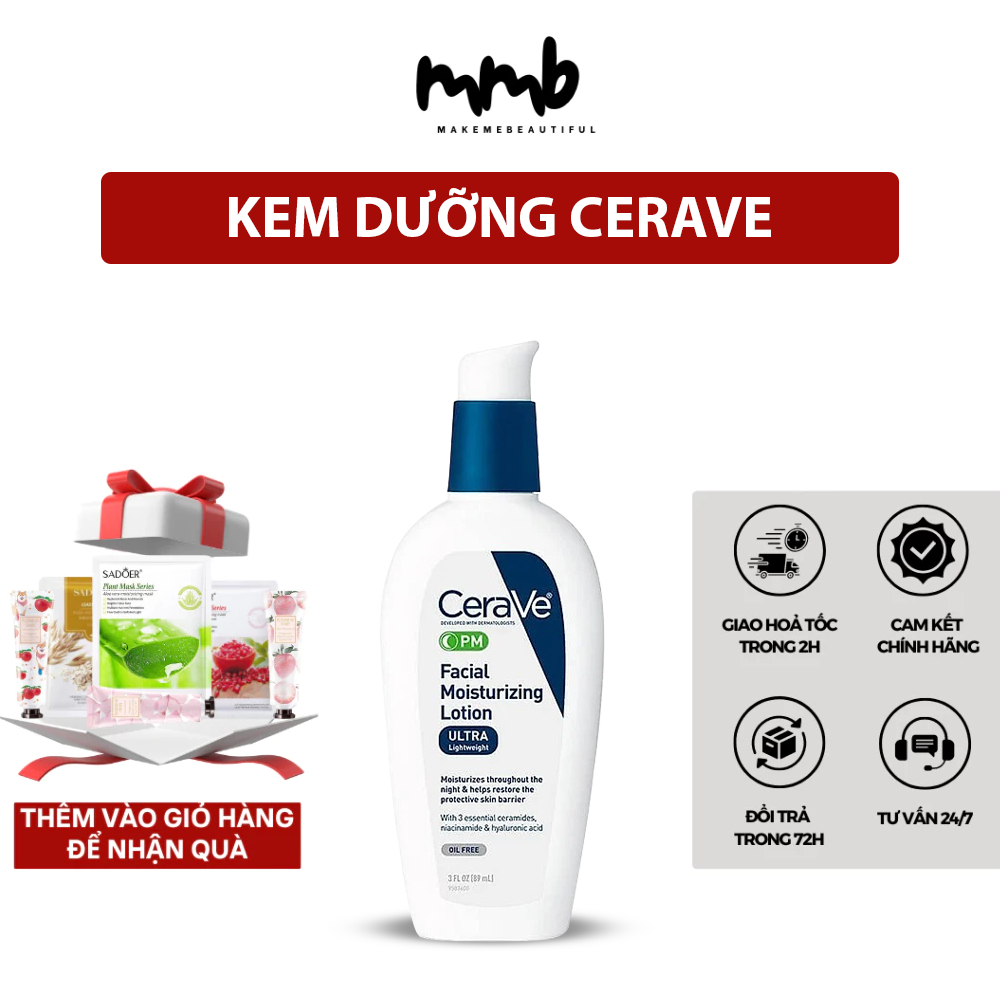 Kem dưỡng ẩm ban đêm CeraVe PM Facial Moisturizing Lotion 89ml mmbbeauty