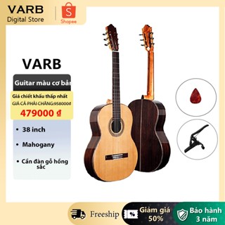 VARB 38 inch Đàn guitar acoustic dành cho người mới tập chơi 18 phím âm, Dây loại mềm ghi-ta Cấp độ cơ bản