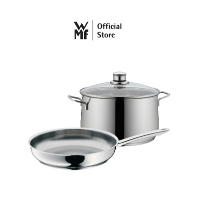 Bộ Nồi Chảo WMF Diadem Plus 2 món (Nồi 20cm + Chảo Thép 24cm), Đáy Từ 3 Lớp, Phù Hợp Mọi Loại Bếp