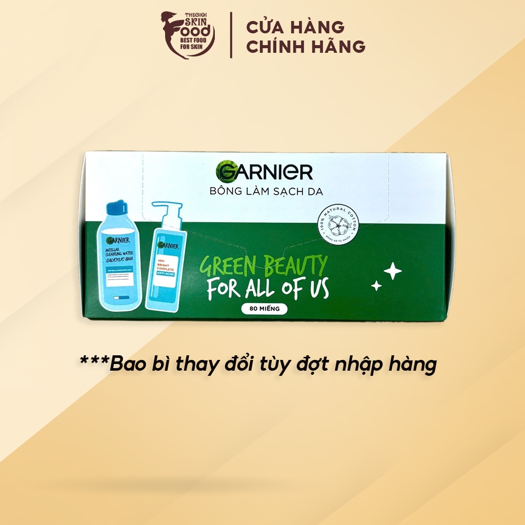 [HB GIFT] Bông Tẩy Trang Garnier 80 Miếng (HÀNG TẶNG KHÔNG BÁN)