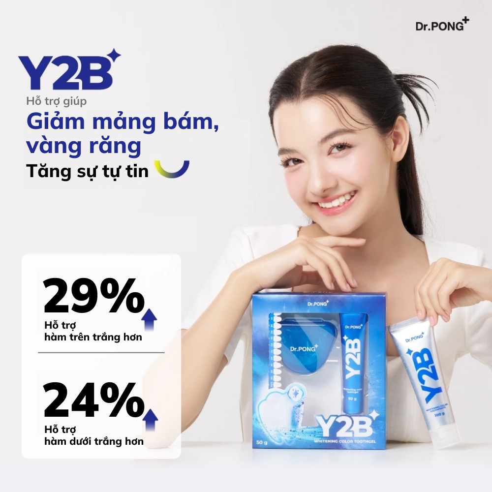 Set hỗ trợ làm trắng răng 2 bước Dr.PONG Y2B Whitening Color Set 100g | BigBuy360 - bigbuy360.vn