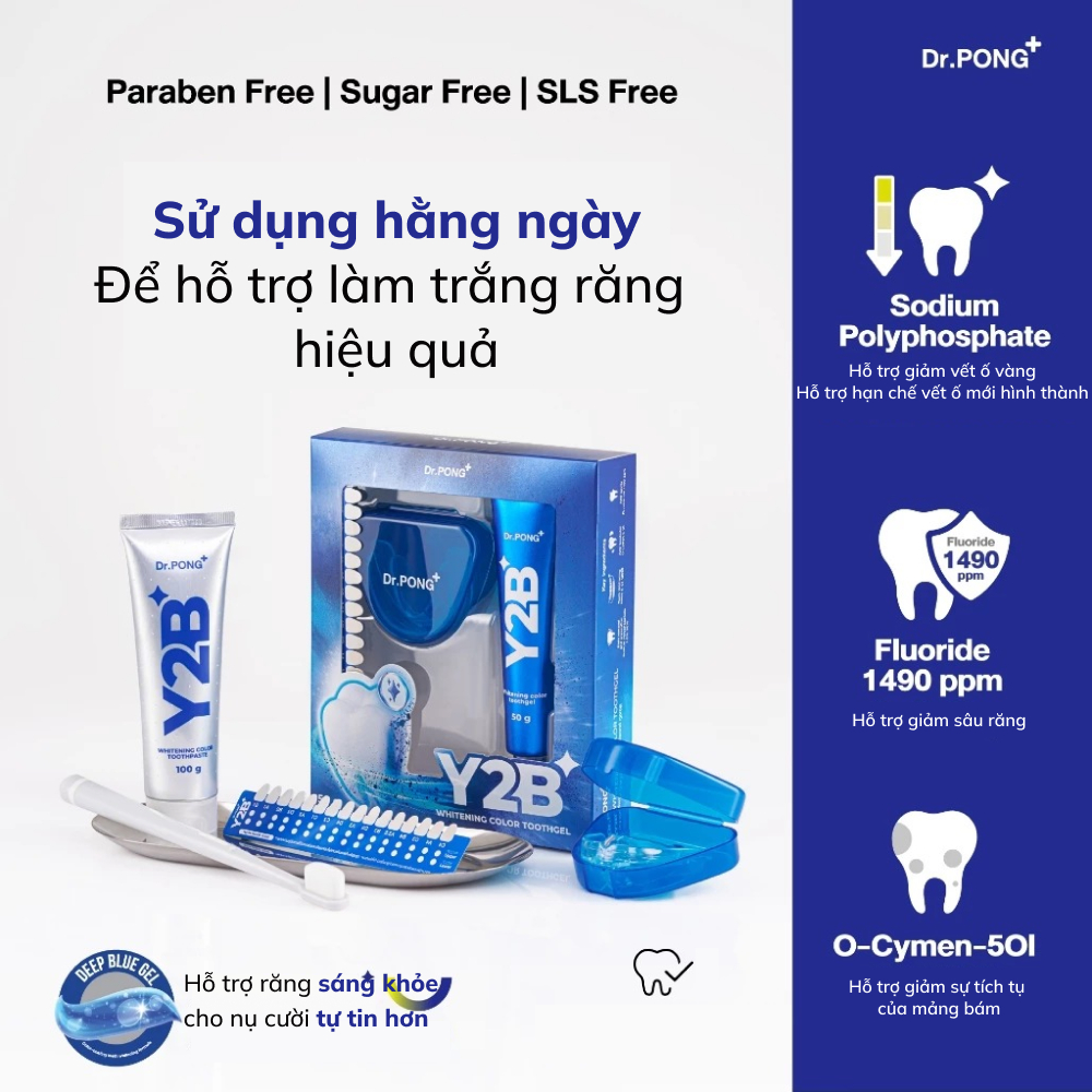 Set hỗ trợ làm trắng răng 2 bước Dr.PONG Y2B Whitening Color Set 100g | BigBuy360 - bigbuy360.vn