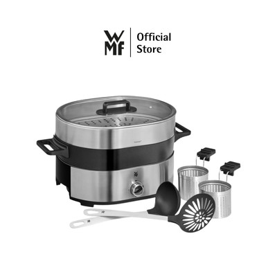 Nồi Lẩu Hấp Điện WMF Lono, 2 Ngăn Chống Dính, 1 Xửng Hấp, Tặng Kèm 4 Phụ Kiện, Bảo Hành 12 Tháng