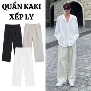 Quần KAKI Xếp Ly Cạp Cao Ống Rộng Nam Nữ Cạp Chun FABUMAN Phong Cách Hàn Quốc Trẻ Trung BIGSIZE