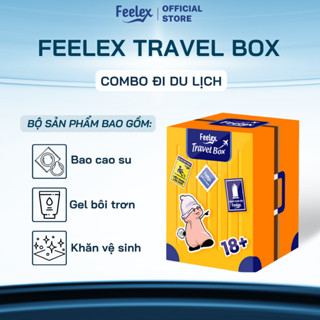 Combo bao cao su, gel bôi trơn Feelex Travel Box,  đầy đủ và tiện dụng