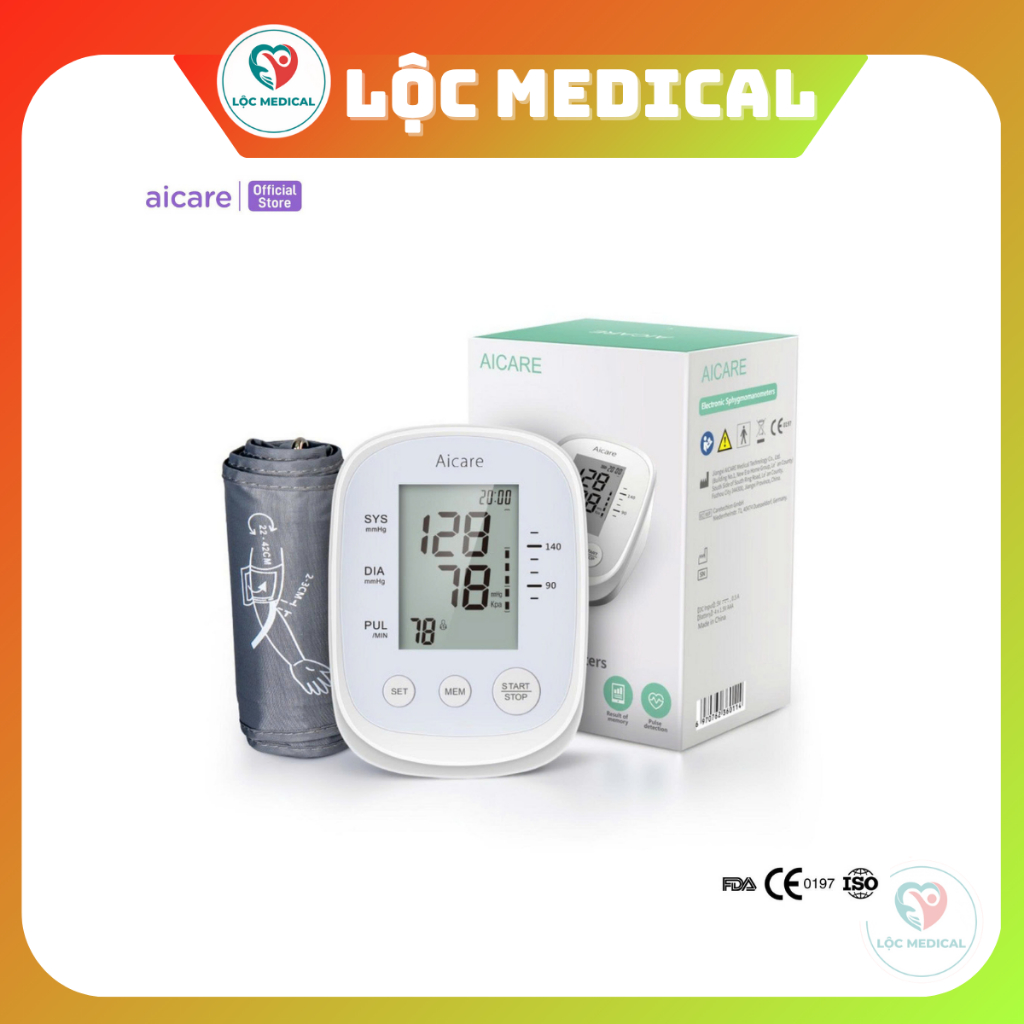 Máy Đo Huyết Áp Bắp Tay  Giọng Nói Tiếng Việt Tự Động Chính Hãng AICARE X5 Dành Cho Cá Nhân, Dễ Dàng Sử Dụng Tại Nhà