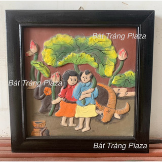 Tranh gốm Bát Tràng hoạ tiết nổi, Tranh gốm Bát Tràng Giá Rẻ
