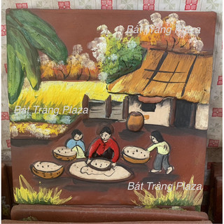 Tranh gốm Bát Tràng hoạ tiết nổi, Tranh gốm Bát Tràng Giá Rẻ