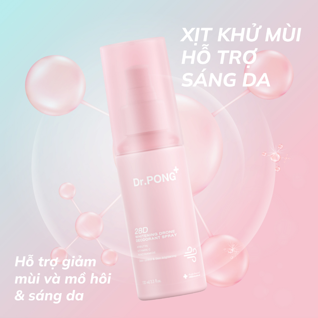Xịt khử mùi trắng da, mờ thâm Dr.PONG 28D Whitening Drone 100ml | BigBuy360 - bigbuy360.vn