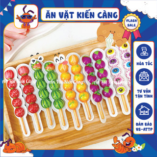 Combo Kẹo dẻo xiên hồ lô mix vị trái cây, kẹo dẻo trái cây nội địa, đồ ăn vặt