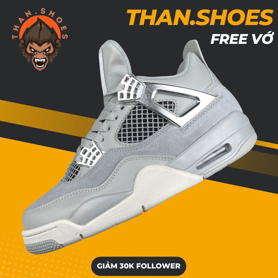 Giày Sneaker JD4 Retro Frozen Moments, JD4 Xám Full Da Lộn - Than.Shoes