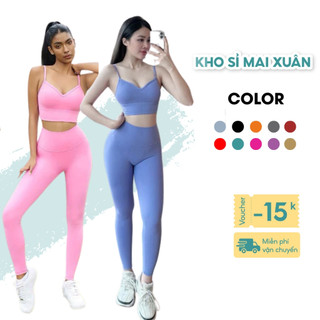 Sét Bộ Tập Gym-Yoga,Áo Bra Quần Dài Sẵn Đệm Mút Chất Thun Lạnh Hàng QC Cao Cấp-Winni Sport