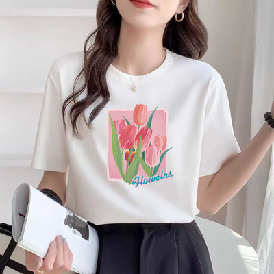 Áo phông nữ dáng rộng NA03 màu trắng chất liệu thun cotton co giãn 4 chiều Loza G0315