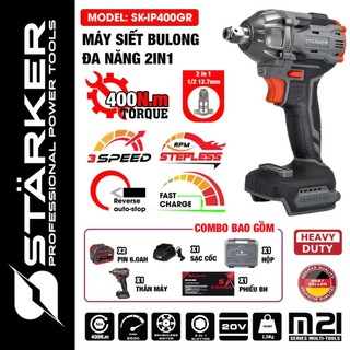  Siết Bulong Máy Bắn Vít Dùng Pin STARKER SK-IP400VNA - không chổi than - lực siết 400N.m 