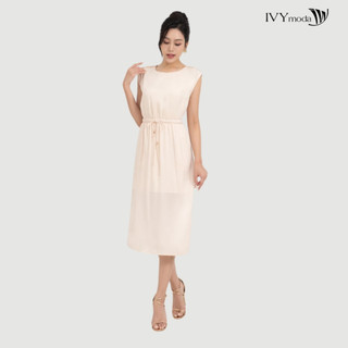 Đầm lụa nhấn eo IVY moda MS 48M7452