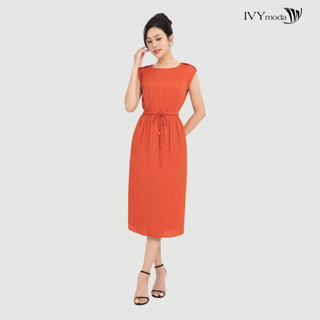 Đầm lụa nhấn eo IVY moda MS 48M7452