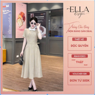 Váy Đầm Thiết Kế Ella Desgin dành cho nữ kiểu dáng maxi phối cổ trắng phù hợp mặc đi làm , đi chơi A59