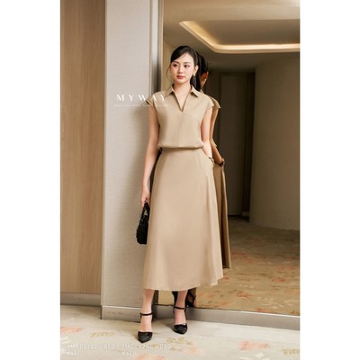 Set Sơ Mi Nữ Chân Váy Công Sở MY WAY Tay Chờm Cá Tính 3MAB0192 - BE0 #3MCXB285 - BE0
