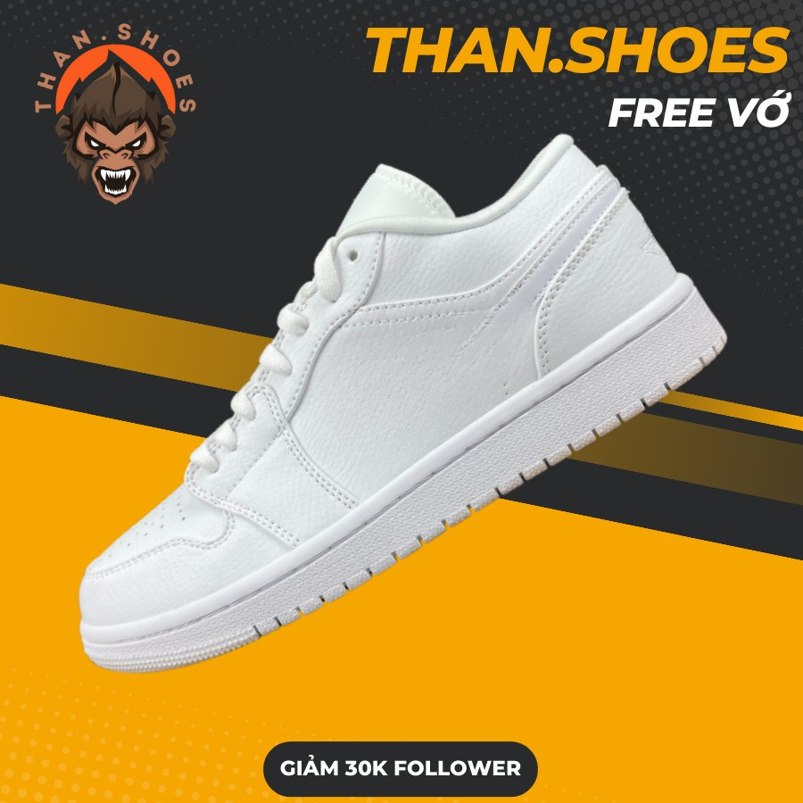 Giày JD1 Low Triple White, JD1 Thấp Full Trắng Bản Cao Cấp - Than.Shoes