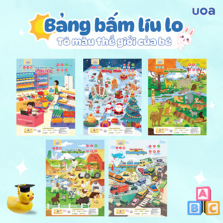 Bảng bấm líu lo 5 chủ đề song ngữ Anh - Việt giúp bé phát triển toàn diện